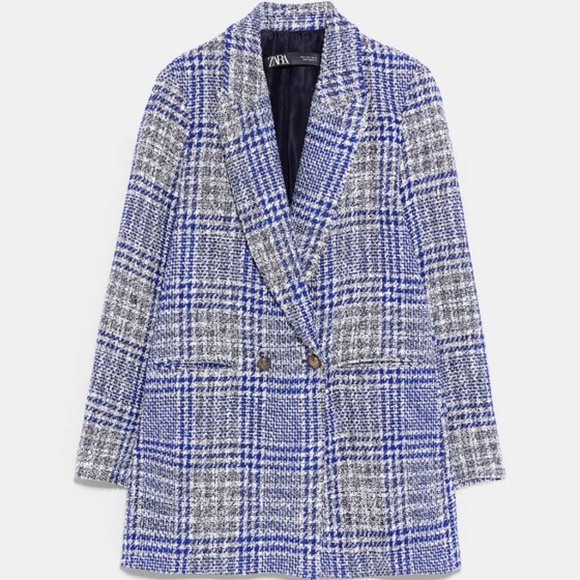 Zara Jackets & Blazers - ZARA PLAID TWEED DOUBLE BREASTED BLAZER JACKET